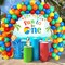 Beach Ball Themed 1st Birthday Party Decorations (Blue) 12 inches, 5 inches